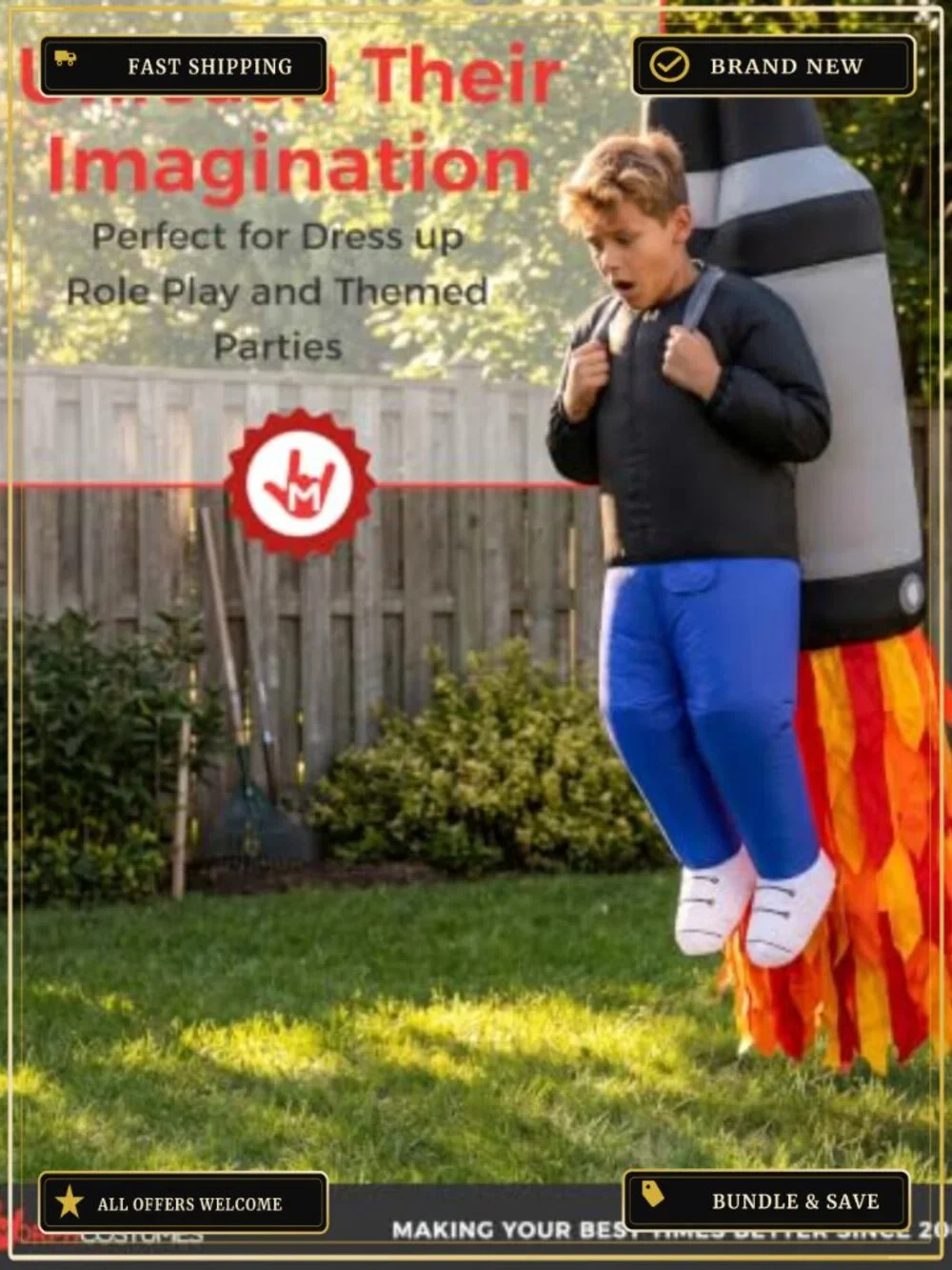 Inflatable Jetpack Costume Kids Blow Up Halloween Space Suit Toy Fan
